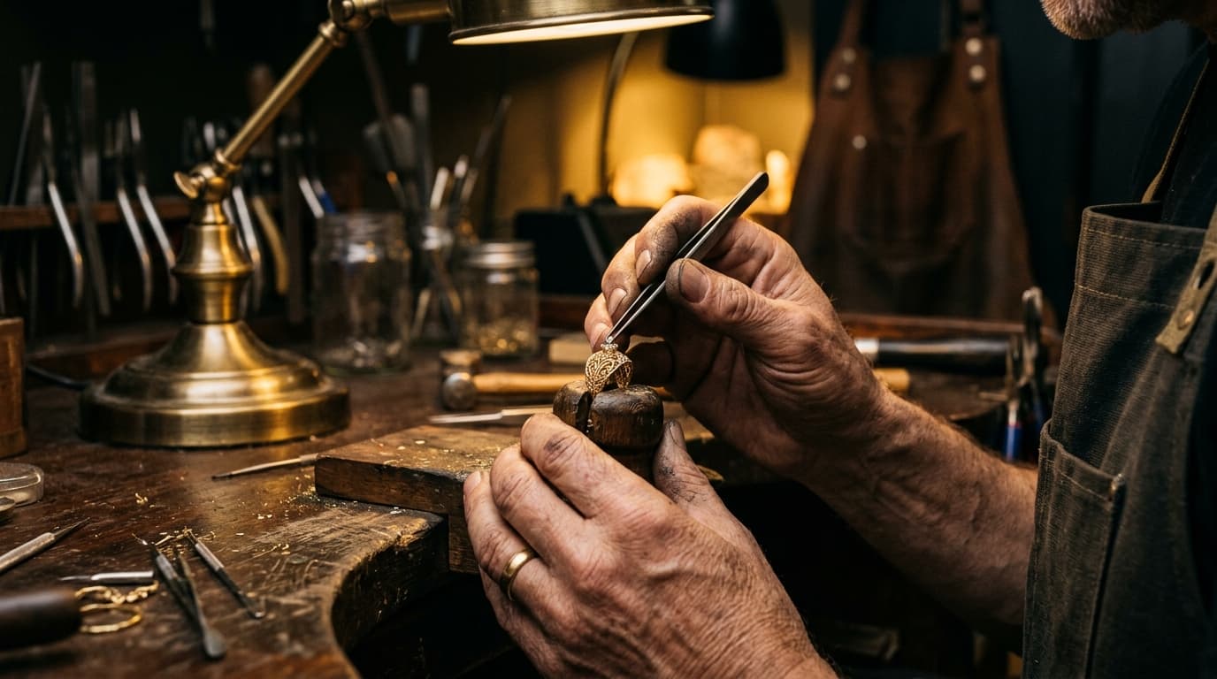 Master artisan crafting jewellery